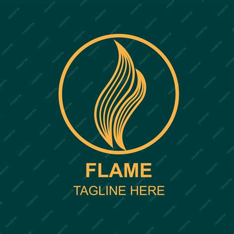 Premium Vector | Flame line art badge logo icon template vector ...