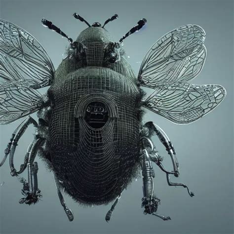 A crisp 3d render of a robot Bee made of circuits wide | Stable ...