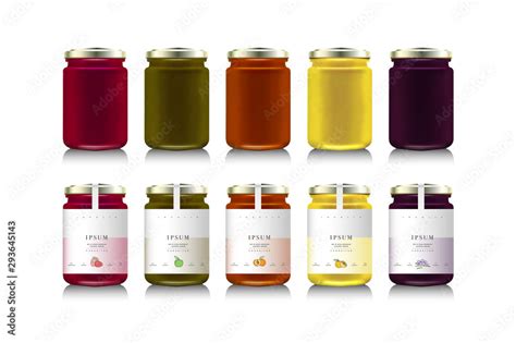 Glass jars with with jam, configure or honey. Vector illustration ...