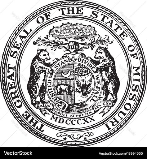 Great seal of the state of missouri vintage Vector Image