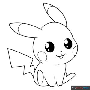 Cute Chibi Pikachu Pokémon Coloring Page | Easy Drawing Guides