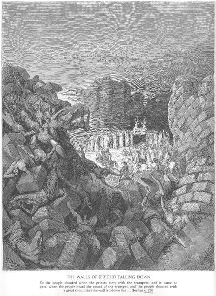 The Walls of Jericho Fall Down - Gustave Dore - WikiArt.org