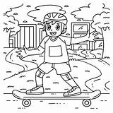 Premium Vector  Skateboard Boy Playing Coloring Page For Kids sketch template