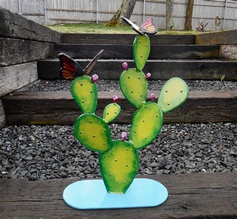 PRICKLY PEAR CACTUS, Metal Cactus, Metal Yard Art, Metal Garden ...