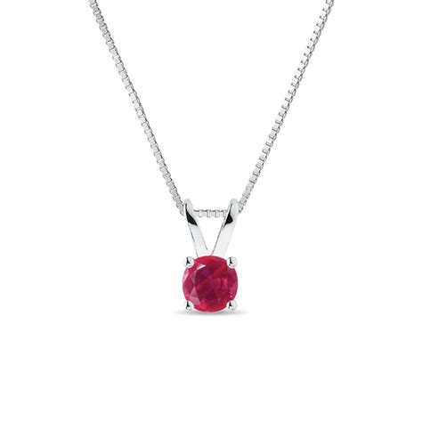 Ruby Pendant in White Gold | KLENOTA