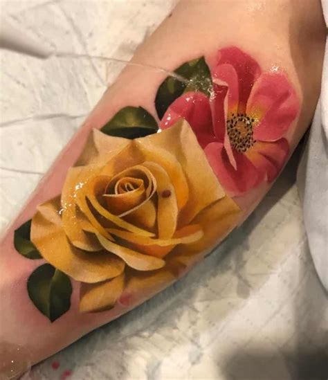 60+ Yellow Rose Tattoos And Their Meanings