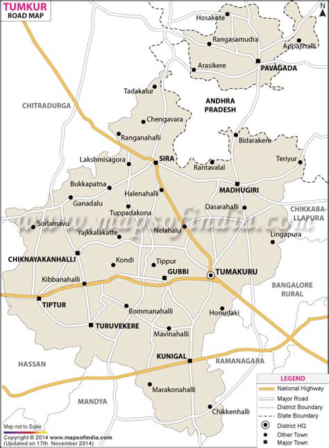 Tumkur District Map With Villages - Blythe Starlene