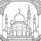 Cute Islamic Mosque Coloring Page 45854 36242 sketch template