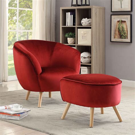 ACME Aisling Accent Chair in Red Velvet | Walmart Canada