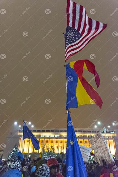 Anti Corruption Protests in Bucharest Editorial Stock Image - Image of ...