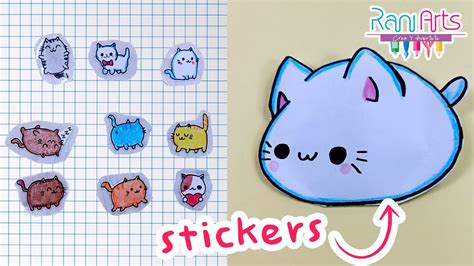 Cómo hacer STICKERS edición: GATOS KAWAII - DIY - How to make STICKERS ...