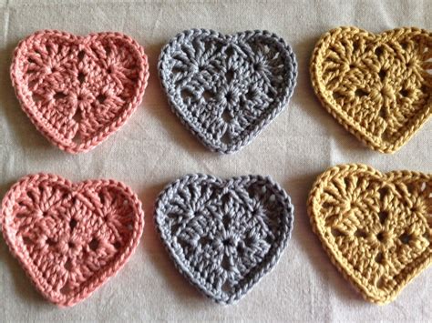 Crochet Heart Shaped Coasters. Six Handmade Heart Shaped - Etsy Denmark