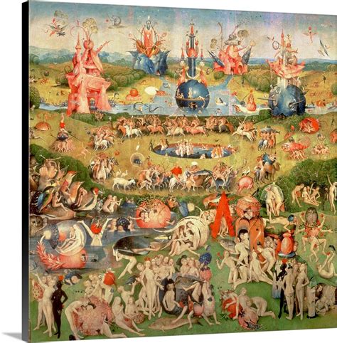 The Garden of Earthly Delights: Allegory of Luxury, central panel of ...