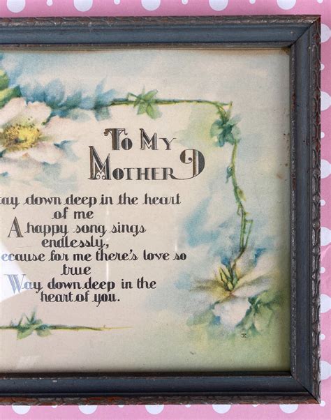 Vintage Framed Poem Poem for Mother Mother's Day Framed - Etsy