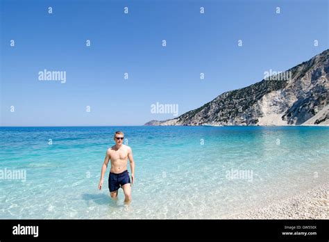 Myrtos beach kefalonia Stock Photo - Alamy