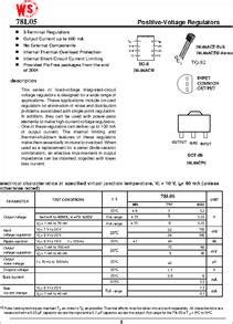 78L05 datasheet - Positive-voltage Regulators