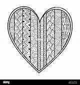 Zentangle Heart Coloring Page Free Printable Pages sketch template