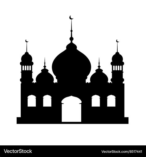 Silhouette of mosque Royalty Free Vector Image