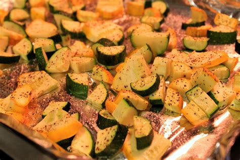 Roasted Summer Squash: Once you have chopped your veggies and tossed them with the olive oil ...