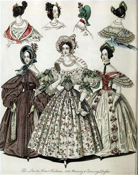 Georgian Fashion of 1836: Plate No 1 - Morning and Evening Dresses