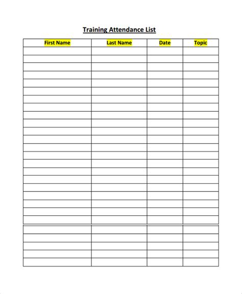 Student Attendance Template Excel | HQ Printable Documents