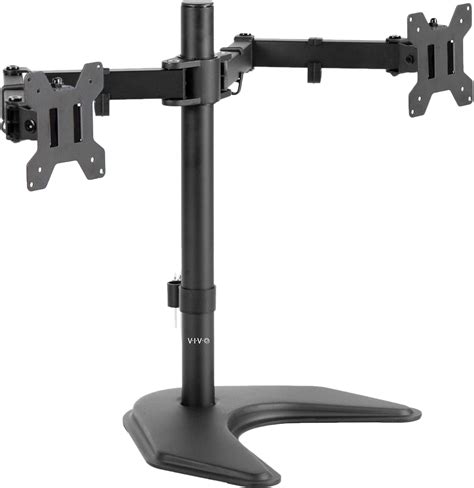 Amazon.co.jp：VIVO Dual LCD Monitor Free Standing Desk Mount with Optional bolt-through mount ...