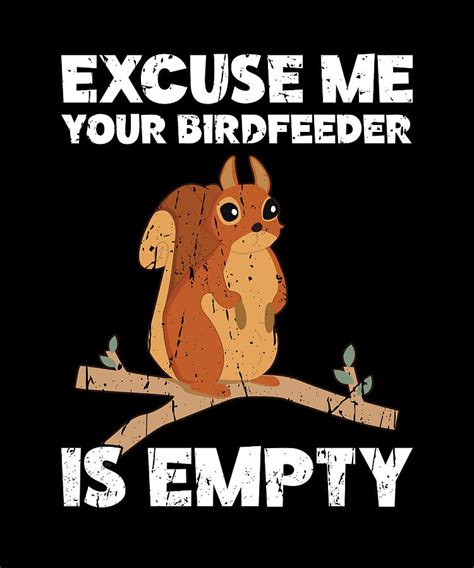 Excuse me your birdfeeder is empty - funny squirrel Digital Art by Anthony Isha - Pixels