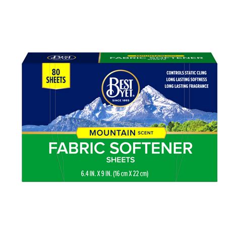 Fabric Softener Sheets Mountain 80CT - Best Yet Brand