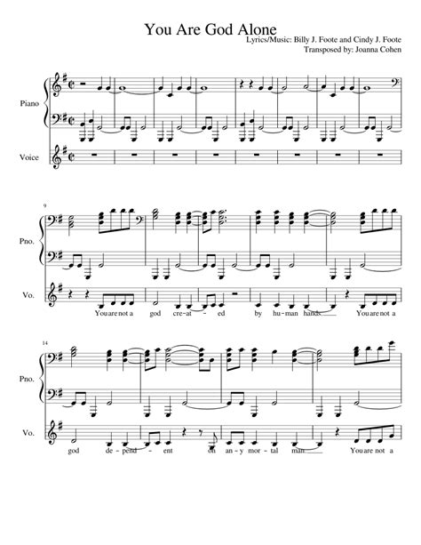 You Are God Alone sheet music for Piano, Voice download free in PDF or MIDI