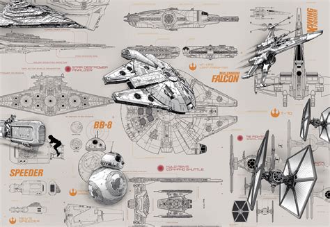 Photomurals | Photomural on paper "STAR WARS Blueprints" by Komar®