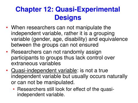 PPT - Chapter 12: Quasi-Experimental Designs PowerPoint Presentation, free download - ID:5144544