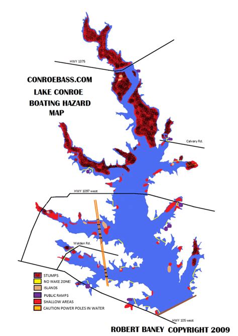 Baitrageous: Map Of Beautiful Lake Conroe In East Texas! - Map Of Lake Conroe Texas | Printable Maps