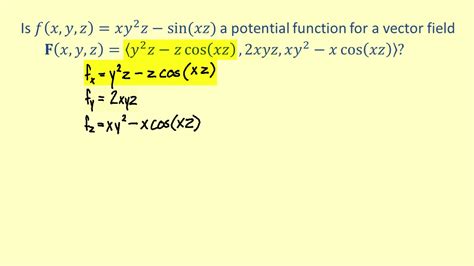 LO 167 Verify a potential function for a vector field - YouTube