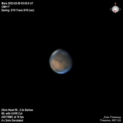 Mars 2023-02-09 03:05UT - Major & Minor Planetary Imaging - Cloudy Nights