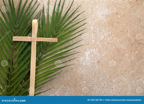 Palm Cross and Palm Leaves. Palm Sunday and Easter Day Concept. Stock ...