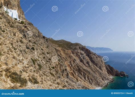 Monastery Panagia Hozoviotissa Stock Photo - Image of panagia, white ...