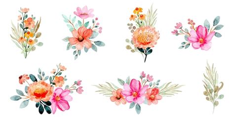 Free Vector | Watercolor floral arrangement collection