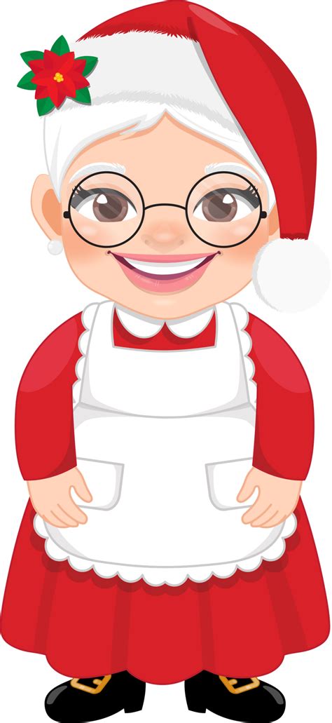 Cute Mrs. Claus standing and smilling cartoon character PNG 19838518 PNG