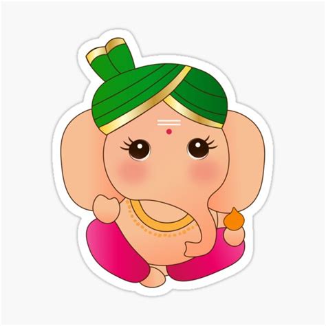 "Cartoon Ganesha" Sticker for Sale by PotluckPrints | Redbubble