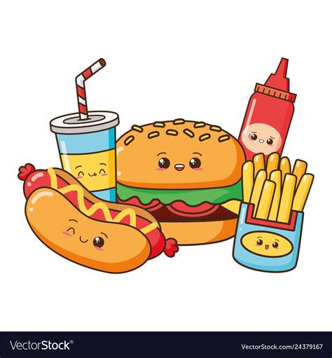 Kawaii Junk Food Clipart Illustrations Design Bundles | The Best Porn ...