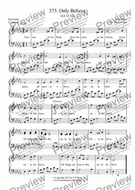 Only Believe - Easy Piano 373 - Download Sheet Music PDF file