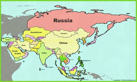 Printable Map Of Asia With Countries | Printable Maps