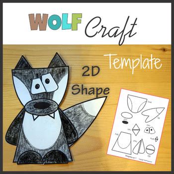 Wolf Craft - Template Cut and Paste - Woodland Animals - Shapes by KM Classroom