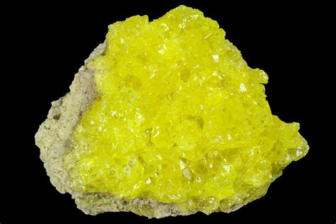 3" Bright-Yellow Sulfur Crystals on Matrix - Bolivia (#84517) For Sale - FossilEra.com