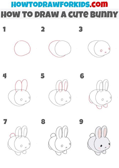 how to draw a cute bunny step by step | Dibujo paso a paso, Tutorial de ...