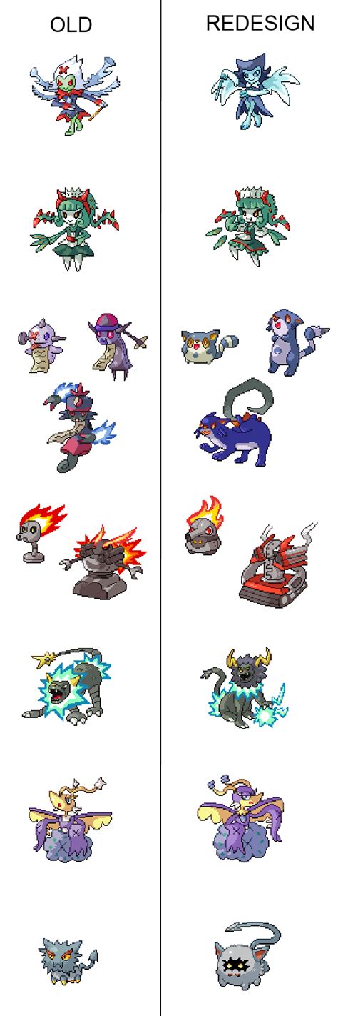 Some redesigns to my fakemon sprites : r/fakemon