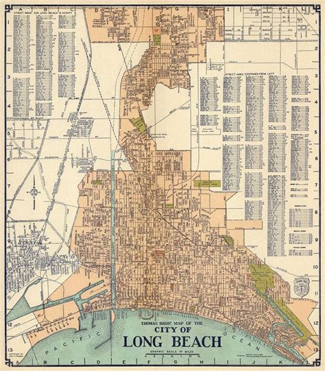 Old Map of Long Beach Vintage City Plan Restored Wall Map - Etsy | Long beach map, Long beach ...