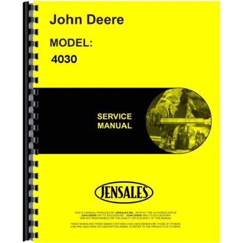 John Deere 4030 Tractor Service Manual