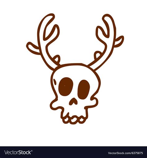 Hand Drawn Reindeer Skull Royalty Free Vector Image