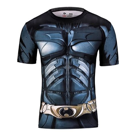 DC Comics Superhero Batman Dark Knight Sublimated Costume T Shirt Men Classic Athletic T Shirt ...